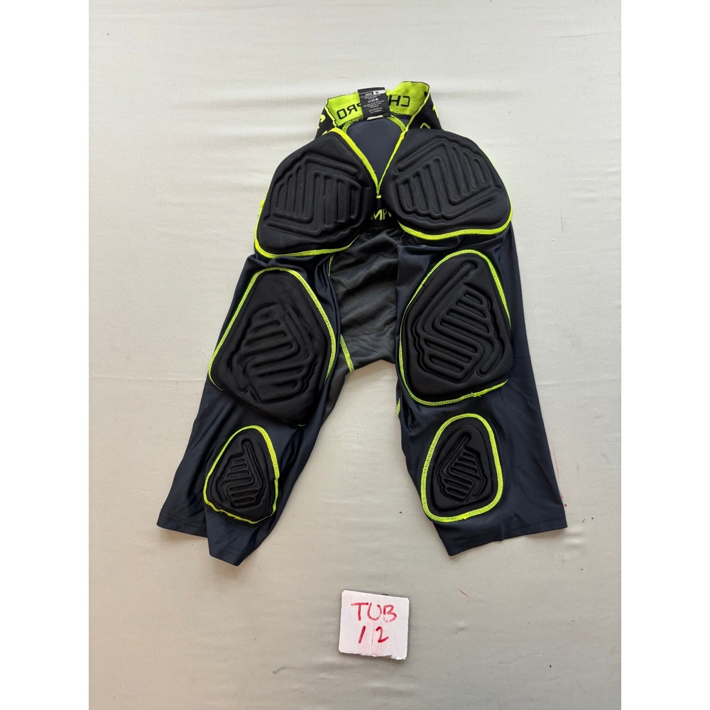 Champro Tri-Flex Padded Compression Shorts Black Neon Yellow Adult Medium